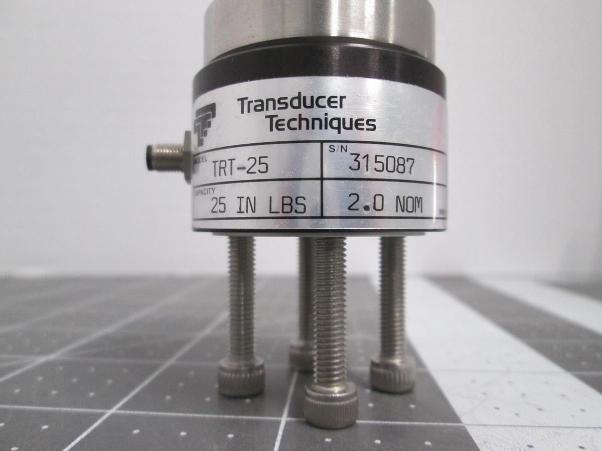 Used Transducer Techniques TRT-25 Reaction Torque Sensor Load Cell 25 In-Lbs