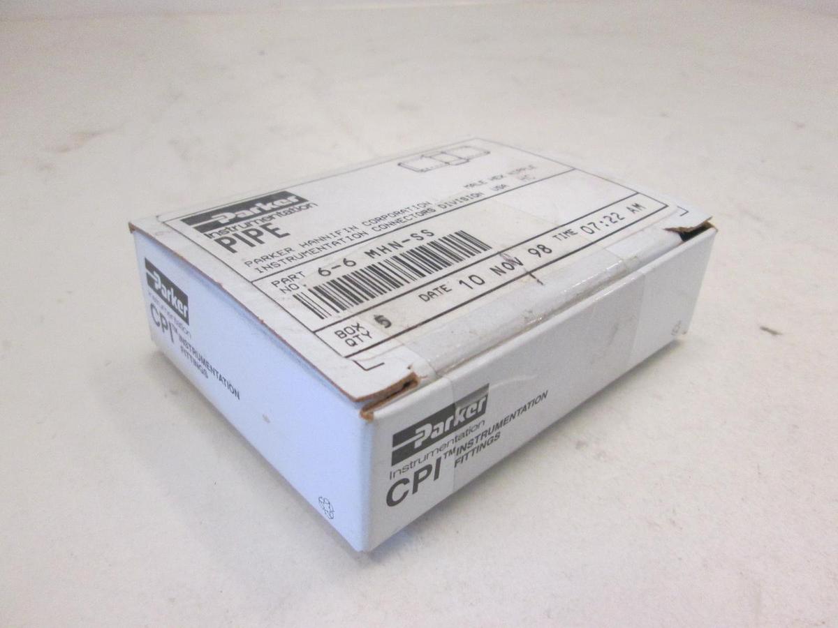 Used Parker, 6-6 MHN-SS, Male Hex Nipple, New