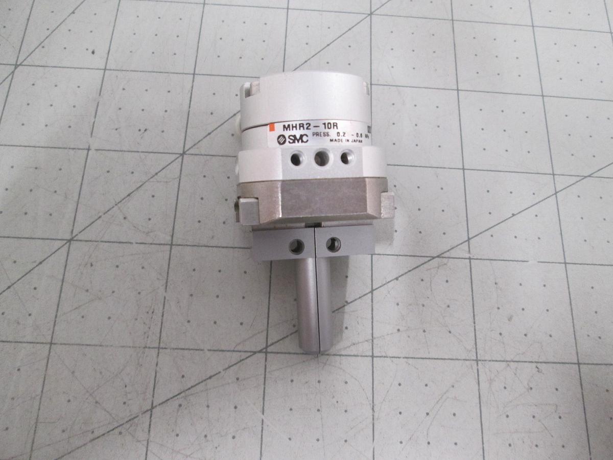 Used SMC, MHR2-10R, 2-Finger Rotary, Actuated Pneumatic Air Gripper, 10MM, Used