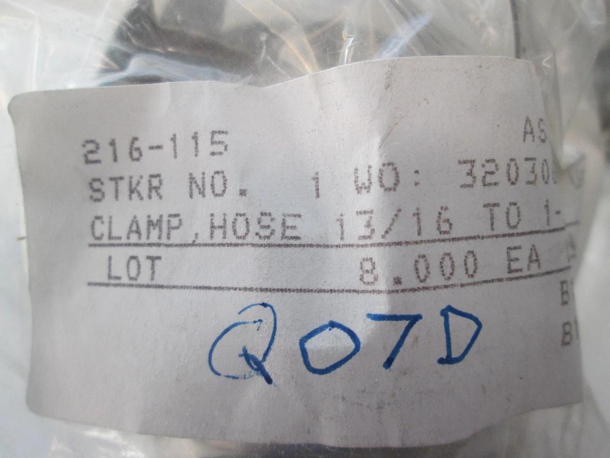 Clamp Hose, 13/16 To 1-3/4 SST, 216-115, New, Lot of 24