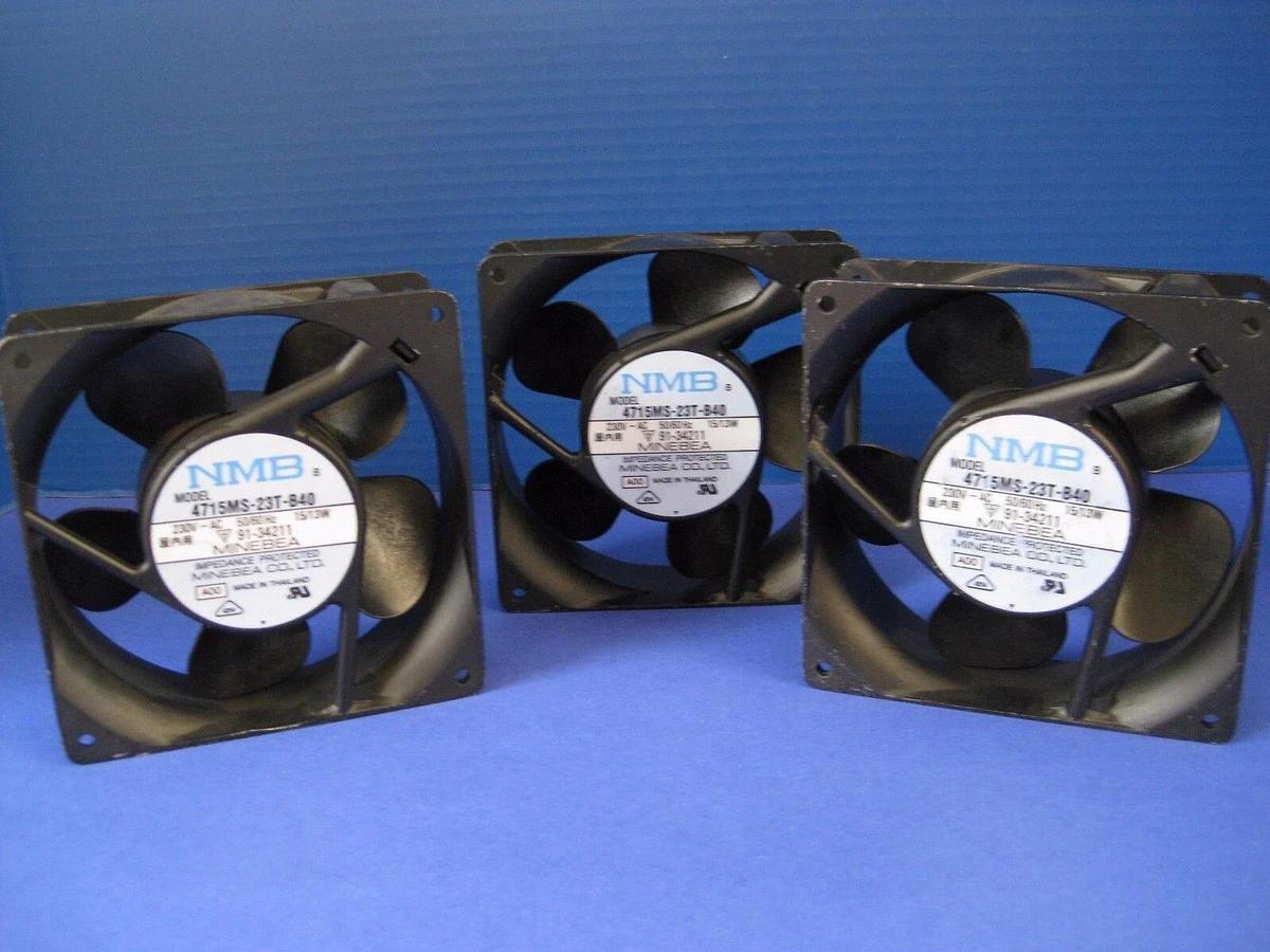 Used NMB 4715MS-23T-B40 AC Axial Fan, 119mm, 230VAC, Lot of 2 Used