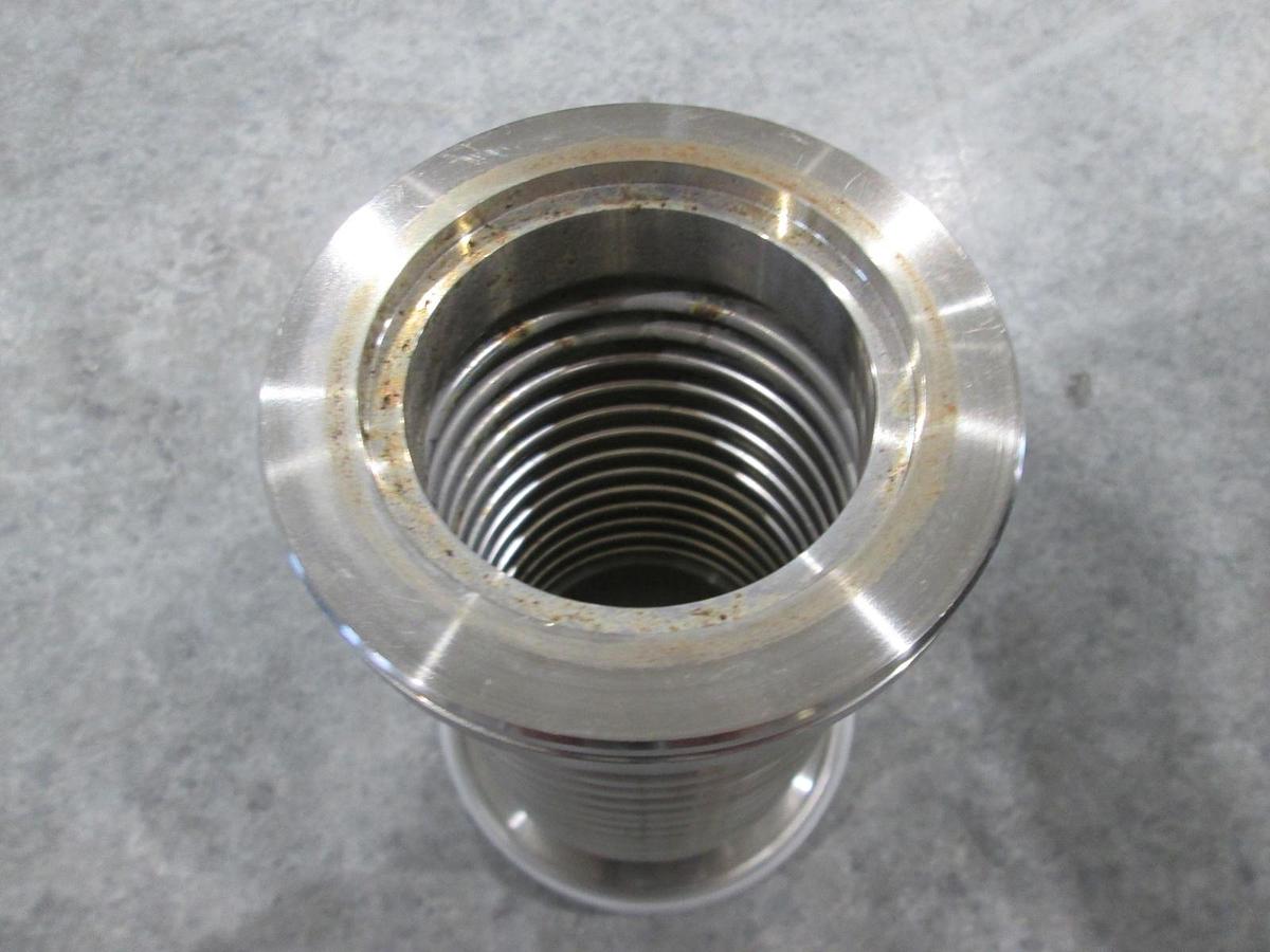 Used Stainless Steel Formed Bellows Vacuum Pipe/Hose, 6"L, 101MM Flange, Used