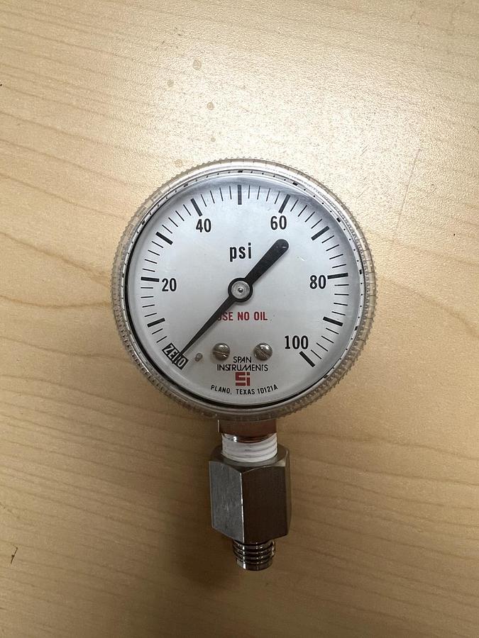 Used Span Instruments, 1D121A, 0-100 PSI, Pressure Gauge, Used