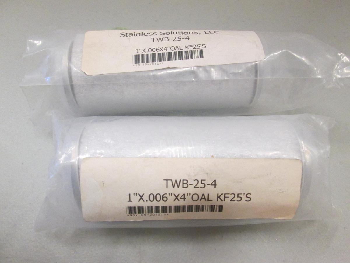 Used Stainless Solutions, TWB-25-4, Filter, 1"x.006"x4"OAL KF25's, New, Lot of 2
