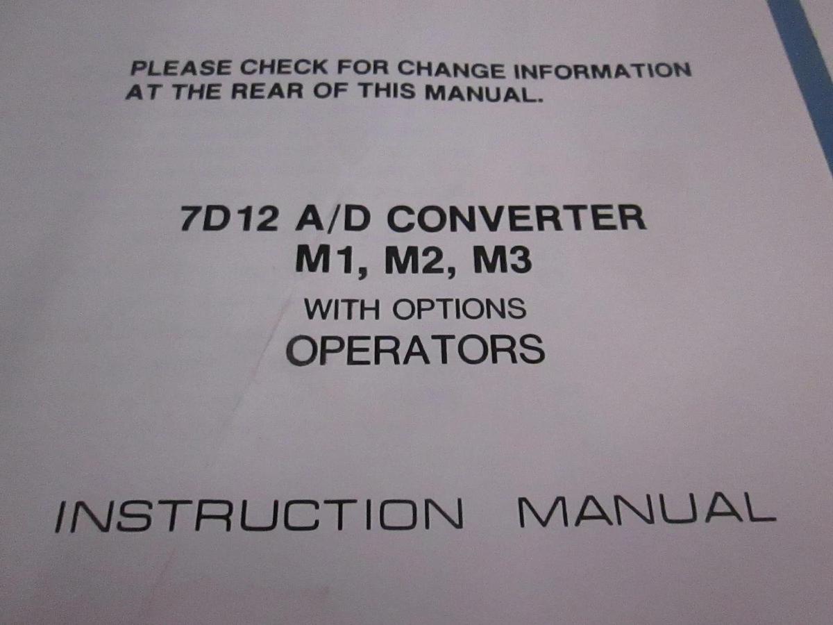 Used Tektronix 7D12 A/D Converter M1,M2,M3 with Operator Instruction Manual, Used