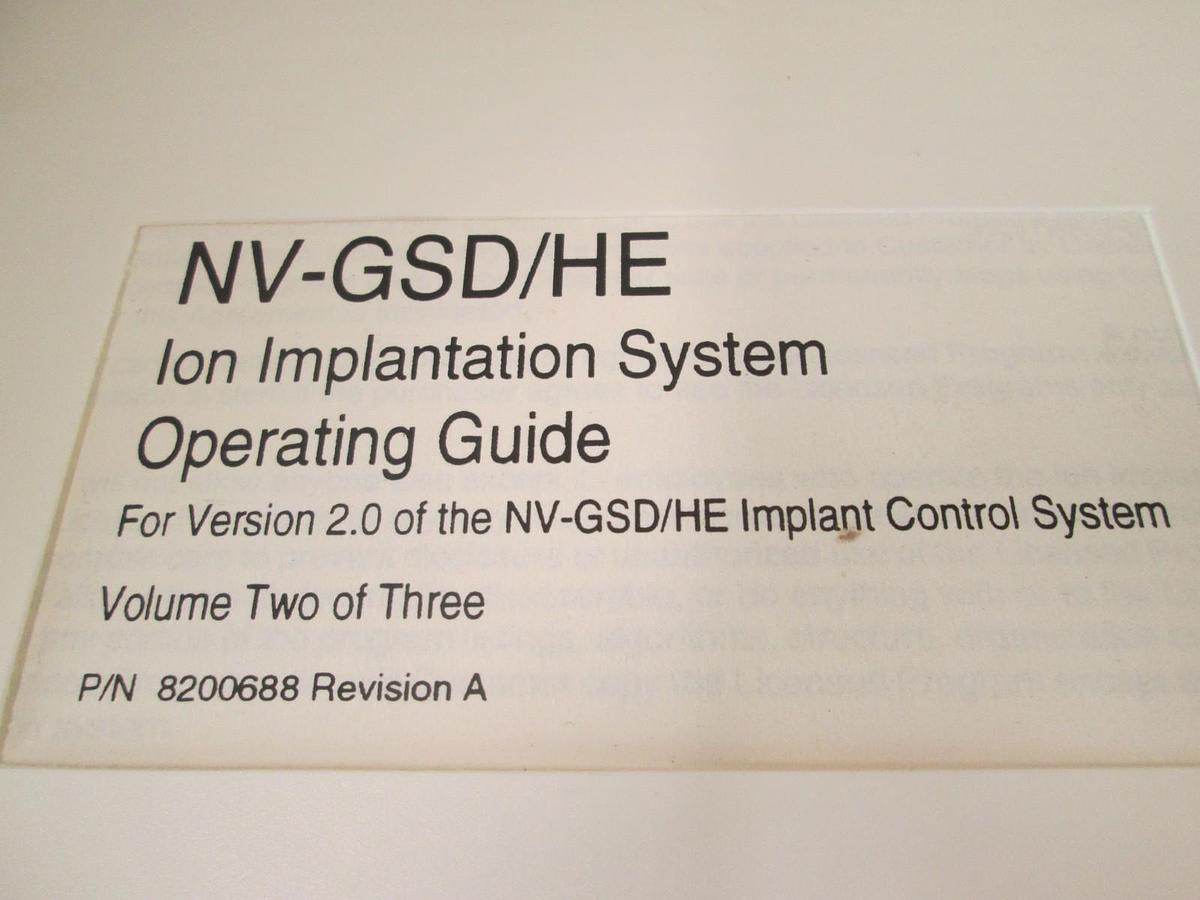 Used Eaton, NV-GSD, Ion Implantation Operating Guide, Volume Two REV A, Used