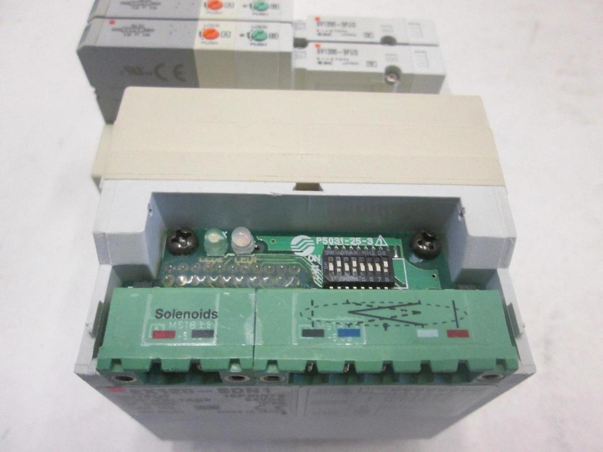 Used SMC, EX120-SDN1, DeviceNet Interface Module Assy w/ 2 Valves, SV1200-5FUD, Used