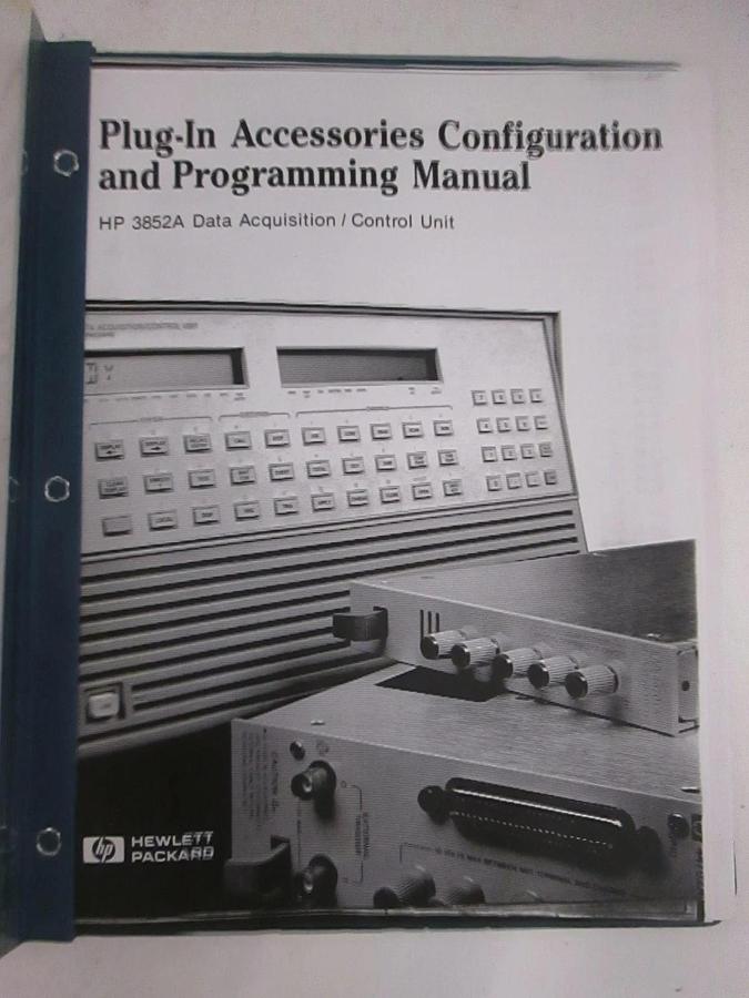 Used HP Model 3852A Plug-In Accessories Configuration and Programming Manual, Used