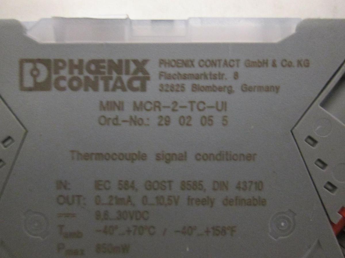 Used Phoenix Contact, Thermocouple Signal Conditioner, MCR-2-TC-UI, Used, Lot of 2