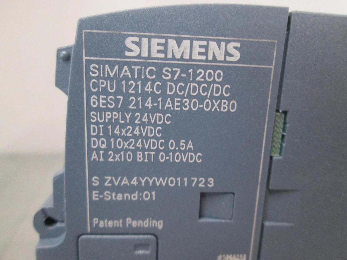 Used Siemens, Simatic S7-1200, CPU 1214C, 6ES7 213-1AE30-0XB0, Used
