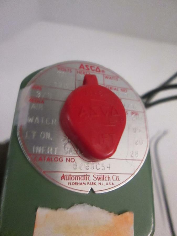 Used Asco 8263C54 Red Hat Solenoid Valve, 3/8", Used