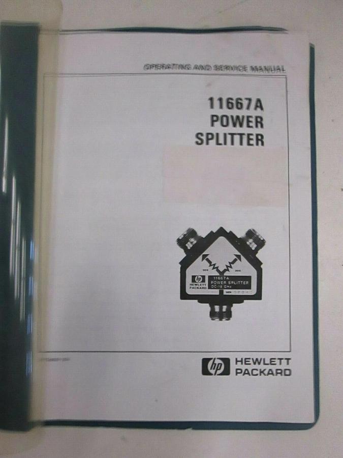 Used HP 11667A Power Splitter Operating and Service Manual, Used