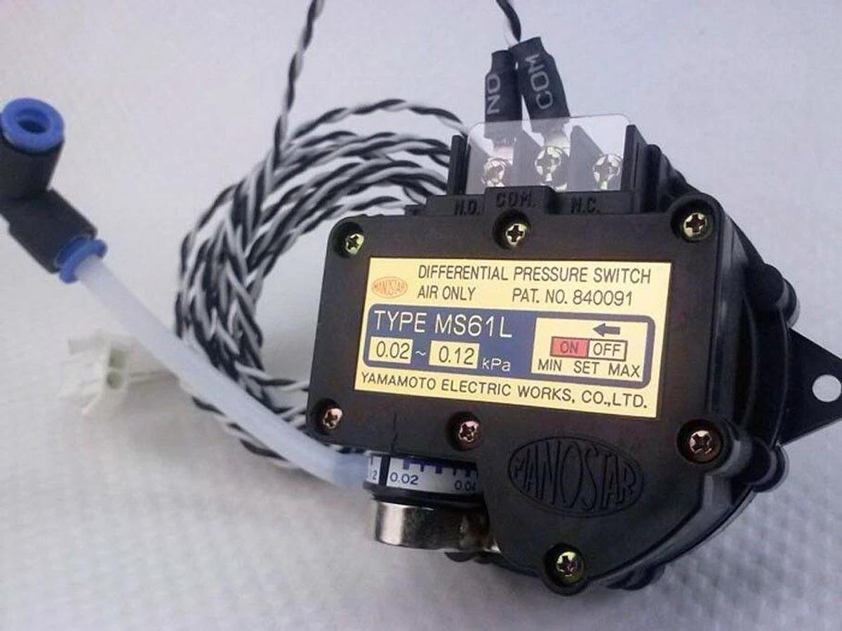 Used Yamamoto MS61L .02 - .12 kPa, Differential Pressure Switch , Used - LOT of 3