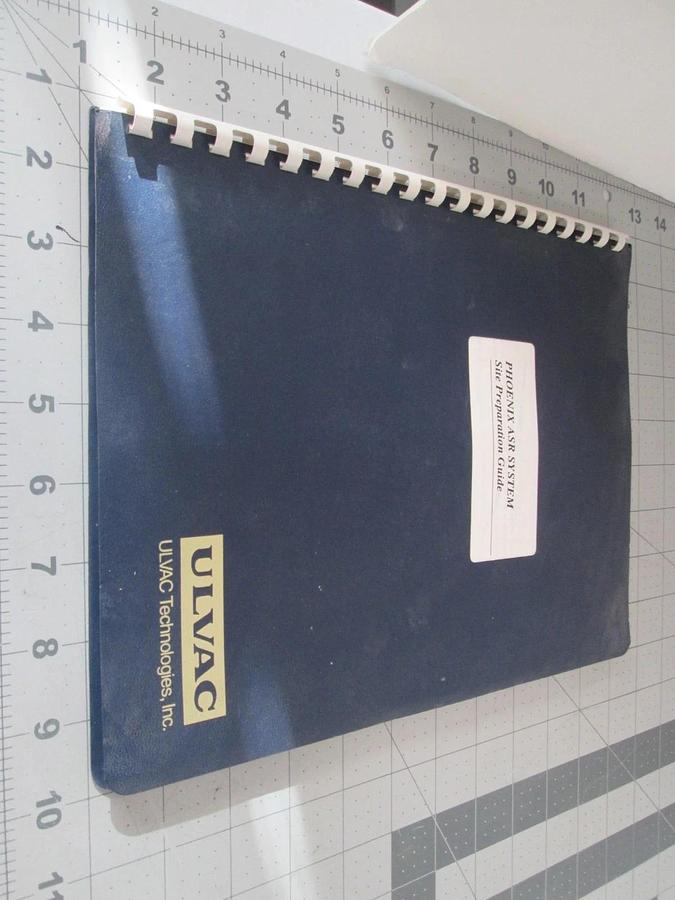 Used Ulvac, Phenix ASR System, Site Preparation Guide, Rev. 1, 1013362, Used