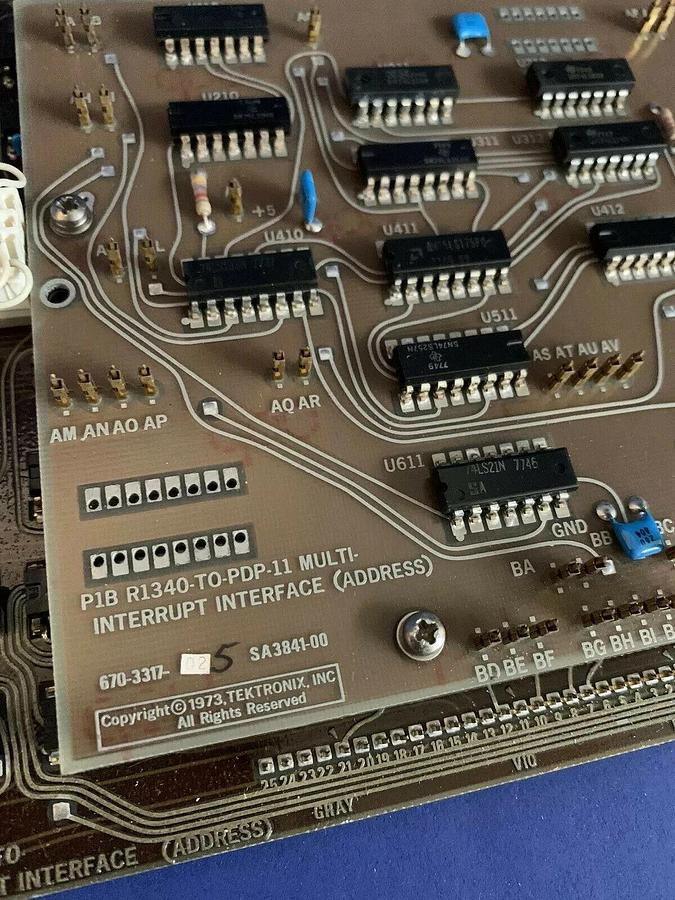 Used Tektronix 672-0704-00 PDP-11 Multi-Interrupt Interface PCB Assy, Used