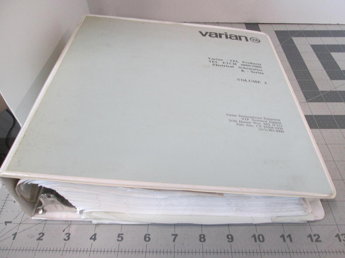 Used Varian, TEL Etch 4000/5000, Electrical Schematics Manual, Volume 3, Used