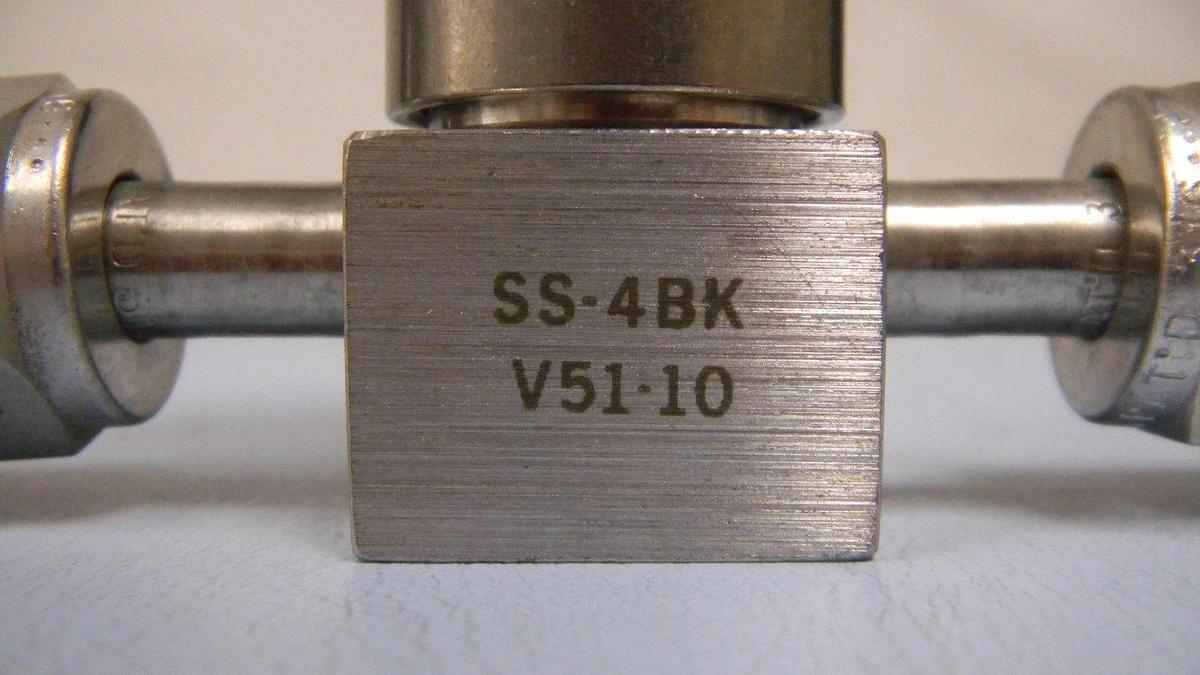 Used Nupro Pneumatic Valve SS-4BK-V51-1O, NO Actuator 1/4" FVCR, Used