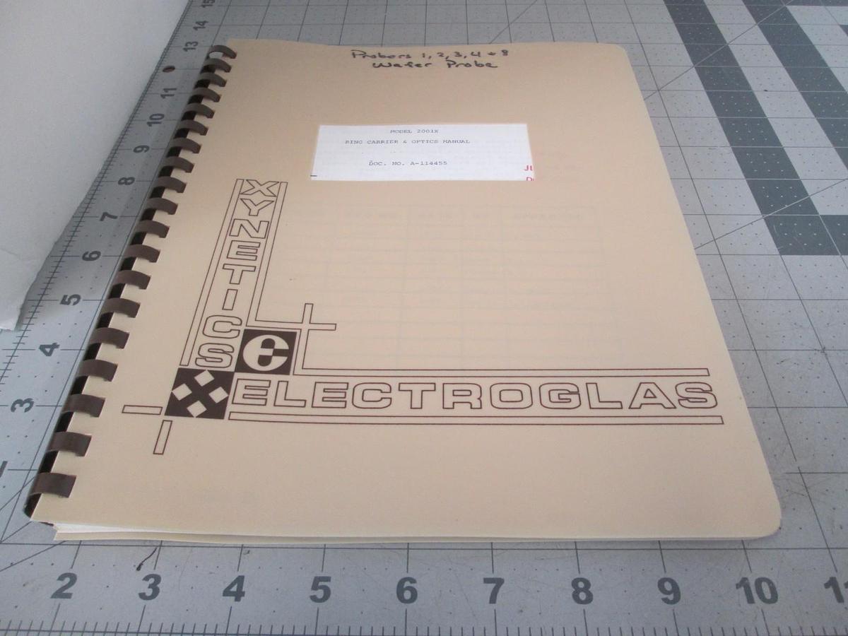 Used Electroglas, Model 2001x, Ring Carrier & Optics Manual, A-114455, Used