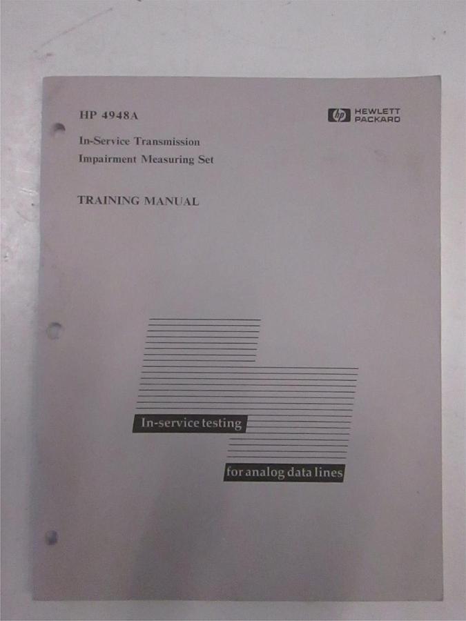 Used HP 4948A In-Service Transmission Impairment Measuring Set Training Manual, Used