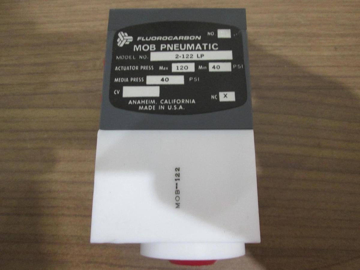Used Fluorocarbon, 2-122 LP, MOB Pneumatic Valve, 40 PSI, Used