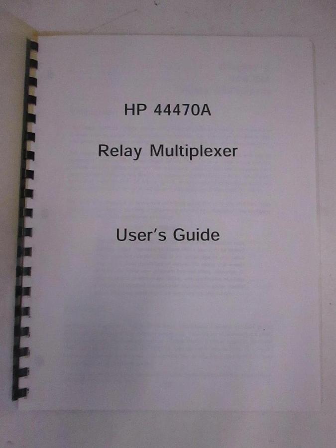 Used HP Model 44470A, Relay Multiplexer Chapter 6, User's Guide, Used