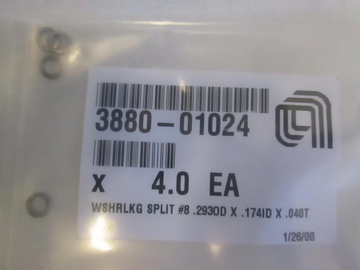 AMAT, 3880-01024, WSHR LKG SPLIT #8 .2930D X .174ID X .040THK SST, New, Lot of 4