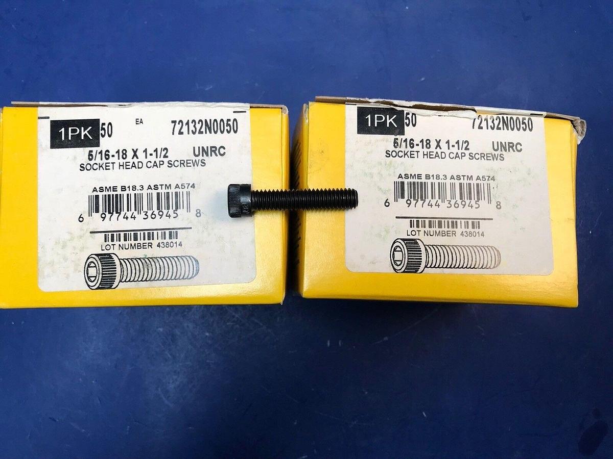 Used Holo Krome 5/16-18 x 1-1/2 Socket Head Cap Screw, Lot of 100