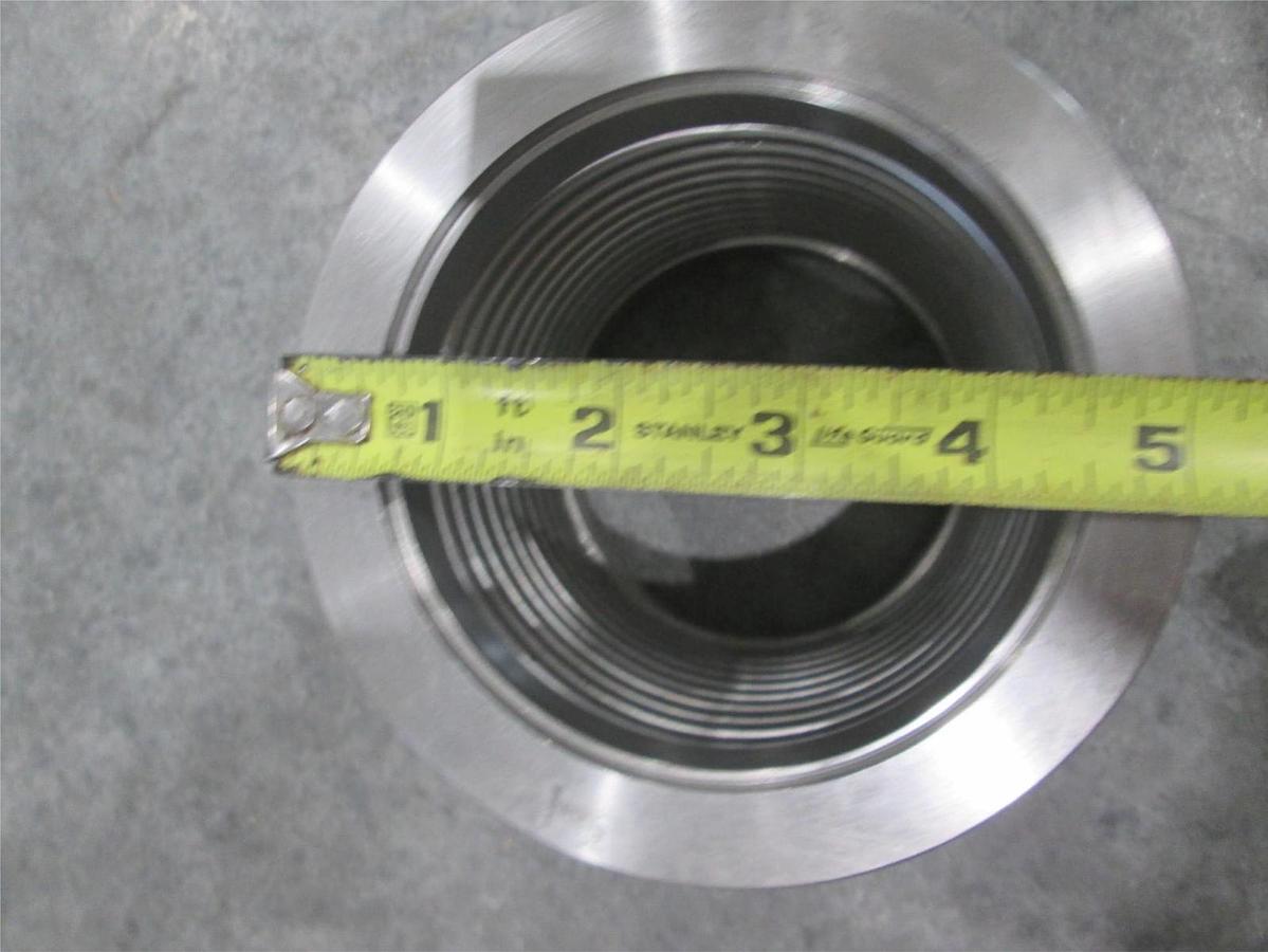 Used Stainless Steel Formed Bellows Vacuum Pipe/Hose, 5"L, 127MM Flange, Used