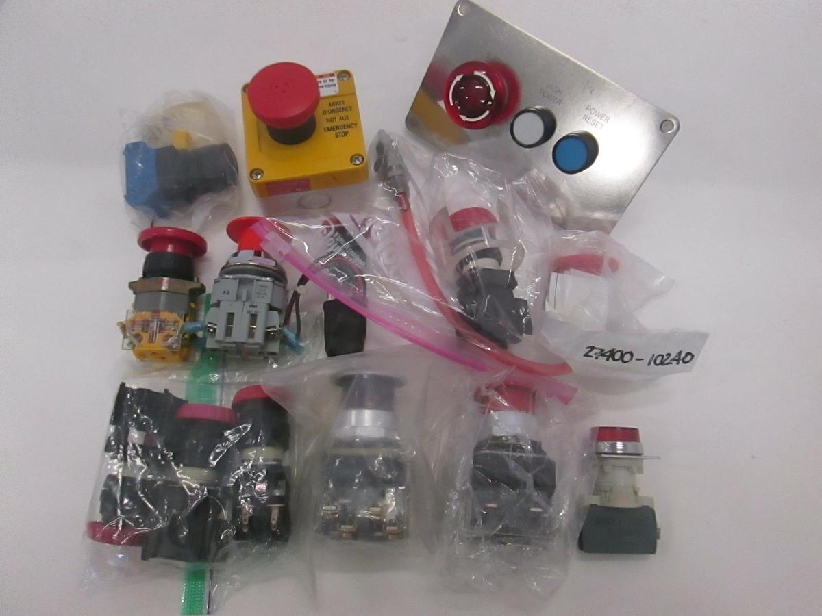 Used Various Brands, Red Emergency Stop Buttons, Used, Lot of 14