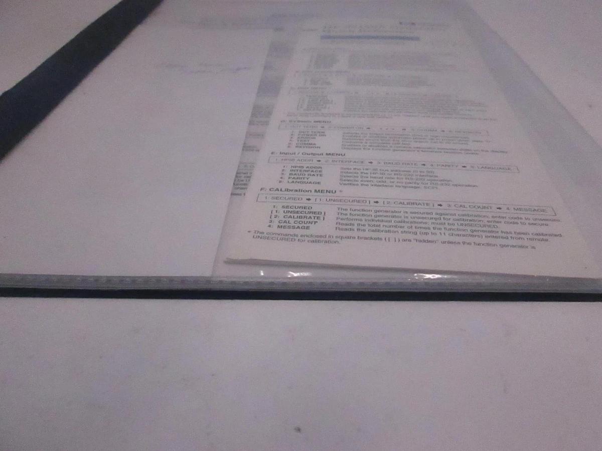 Used HP 33120A Generator Quick Reference Guide, Used