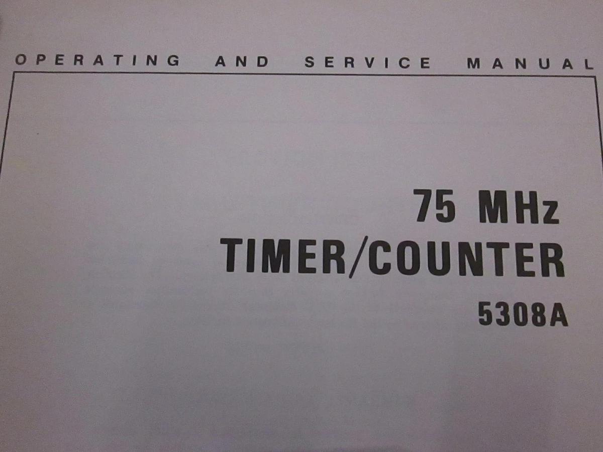 Used HP 75 MHz Timer/Counter 5308A Operating and Service Manual, Used