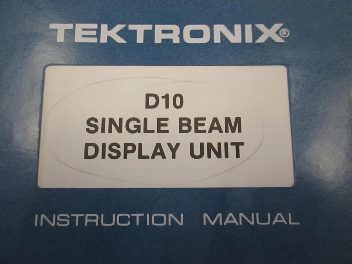 Used Tektronix D10 Single Beam Display Unit Instruction Manual, Used