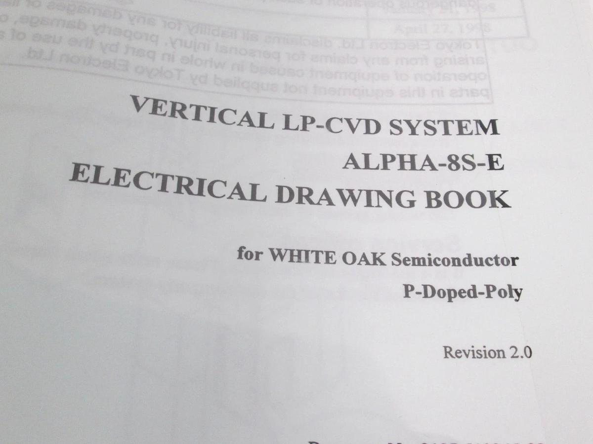 Used TEL Tokyo, ALPHA-8S-E, Electrical Drawing Book P-Doped-POLY, Used
