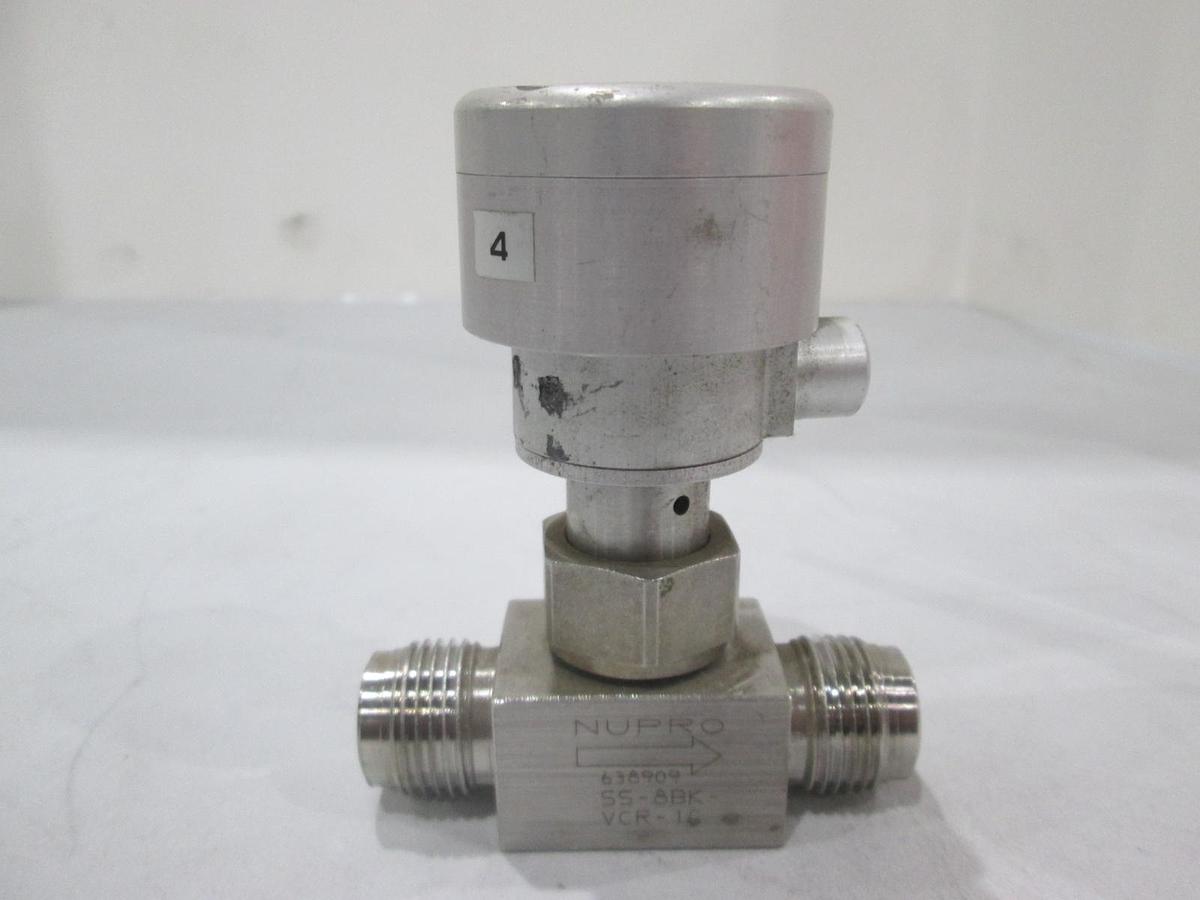 Used Nupro, SS-8BK-VCR-1C, Pneumatic Valve, Used