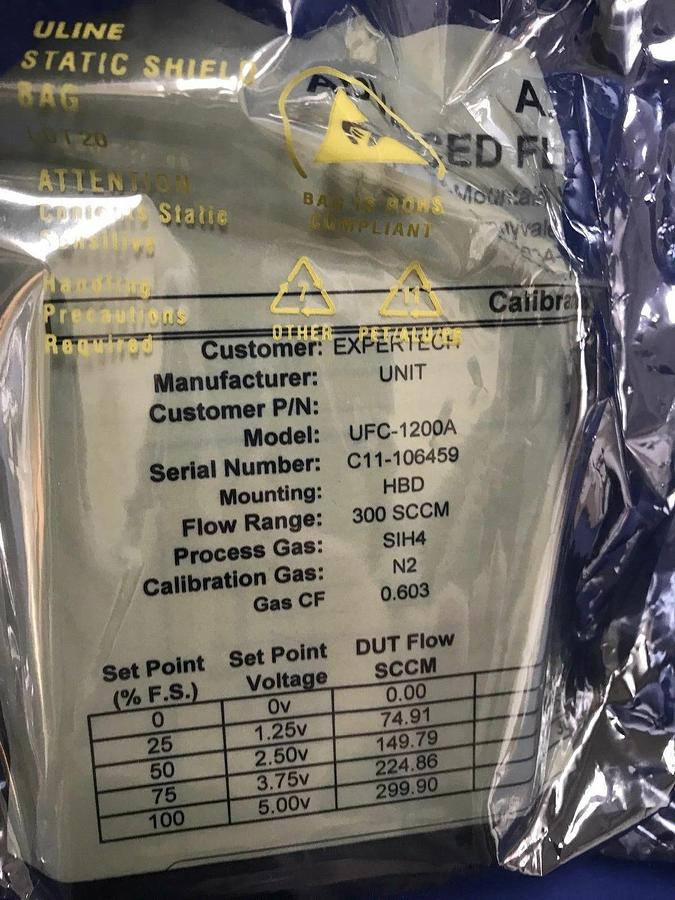 Used Unit UFC-1200A Mass Flow Controller, SIH4, 300 SCCM, Used