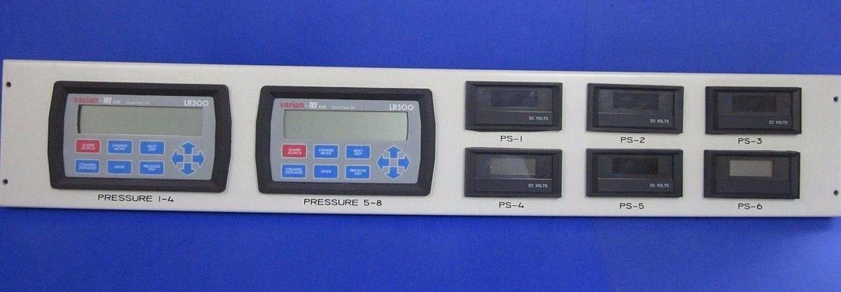 Used Varian LR300 Control Panel - 2 Pressure Controllers and 6 CMI Modutec Meters