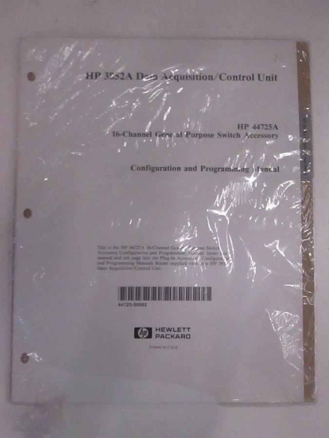 Used HP 3852A Data Acquisition/Control Unit, Config and Programming Manual, Used
