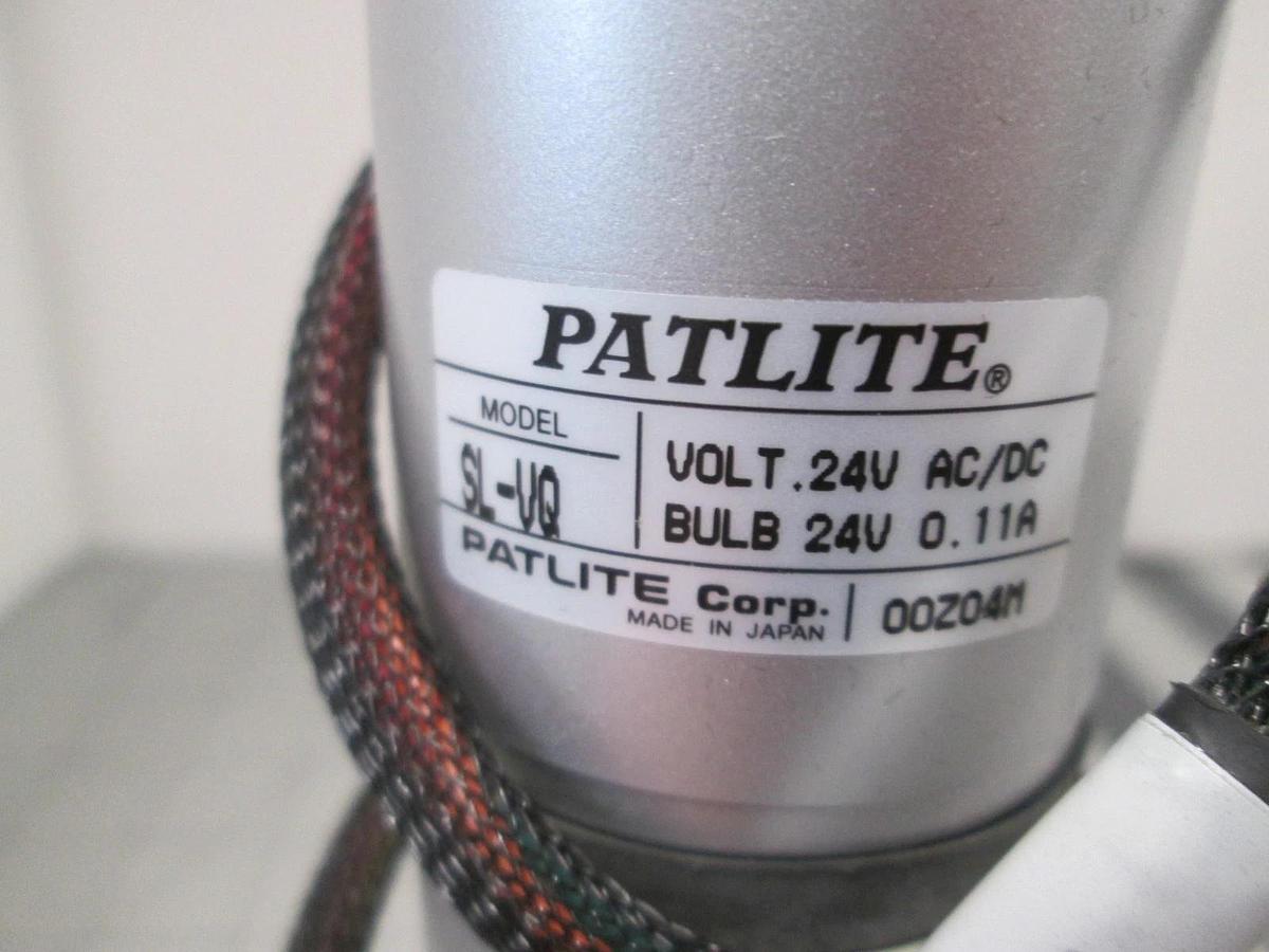 Patlite, SL-VQ, 00Z04M,Light Signal Tower,B/Y/G, 24V w/ 4 Pin Wire Harness, Used