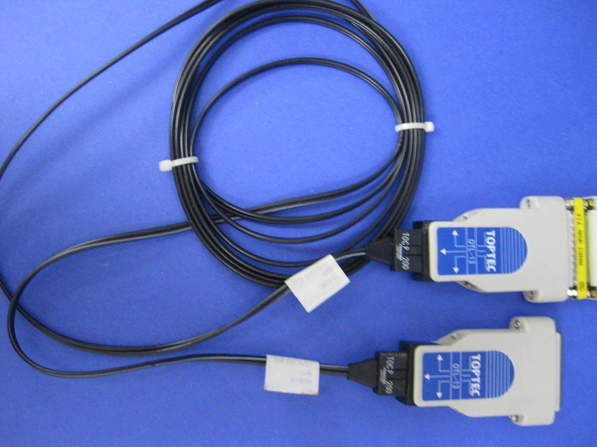 Used Toshiba T0CP-200 Fiber Optic Cable Assy w/ Toptech DB25 Connectors, Used