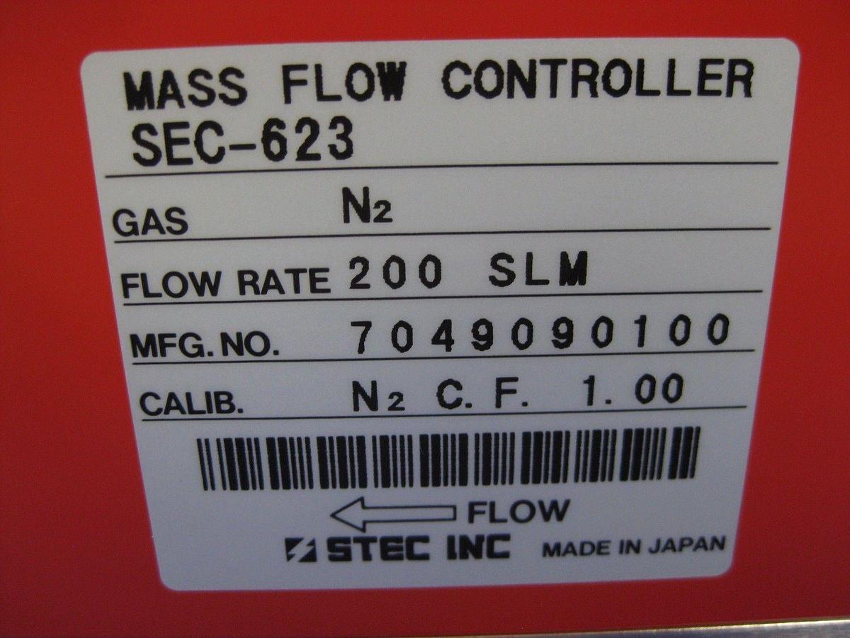 Used Stec SEC-600 Mass Flow Controller  200 SLM, N2, 1/2" Male VCR,  Used