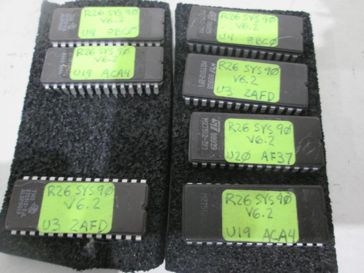 Used Texas Instruments, R26 SYS 90 V6/2, M27512, Integrated Circuit, Used, Lot of 4