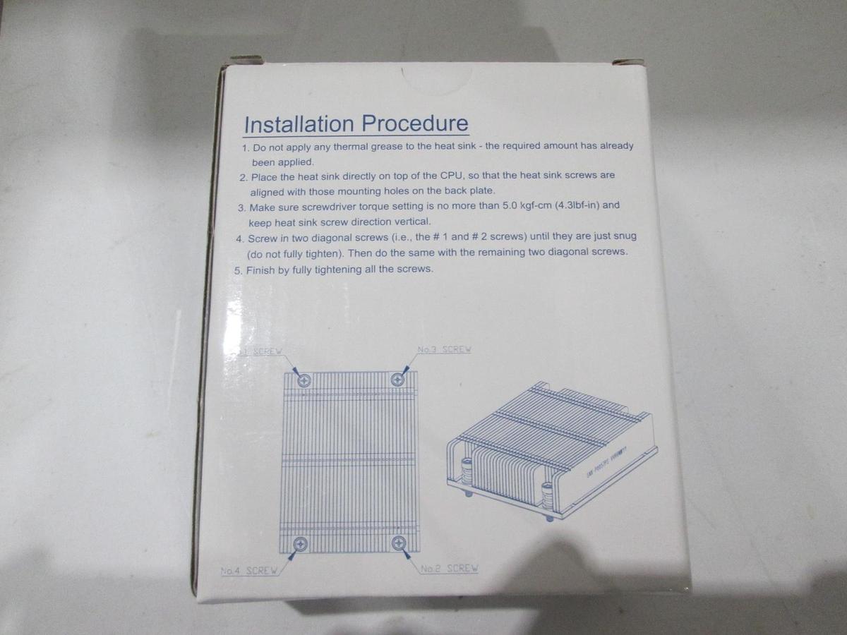 Used Supermicro, SNK-P0057PS, CPU Cooler Heatsink, New