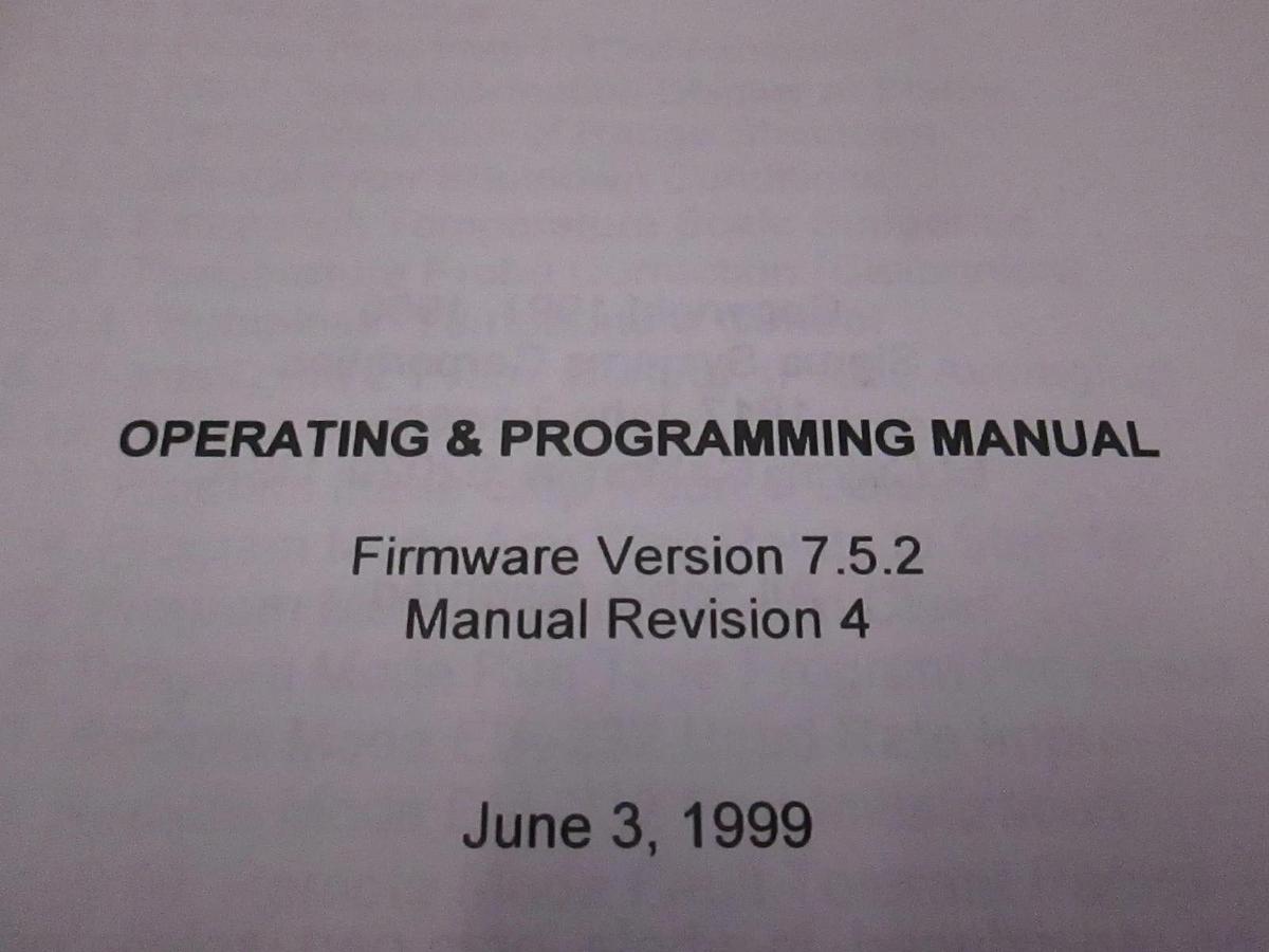 Used Sigma Systems C4 and CC-3.5 Operating and Instruction Manual, Used