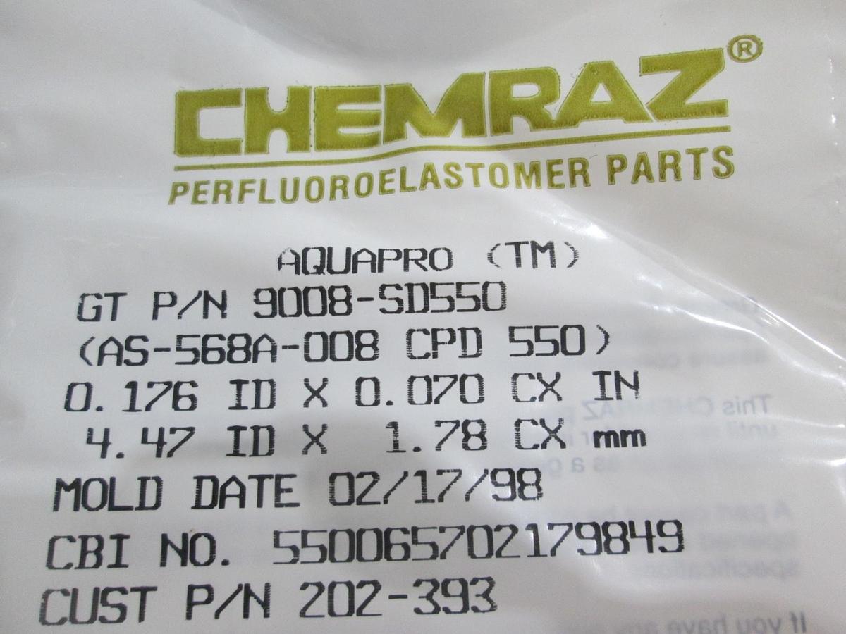 Chemraz, AS-568A-008, O-Ring, 202-393, New, Lot of 28