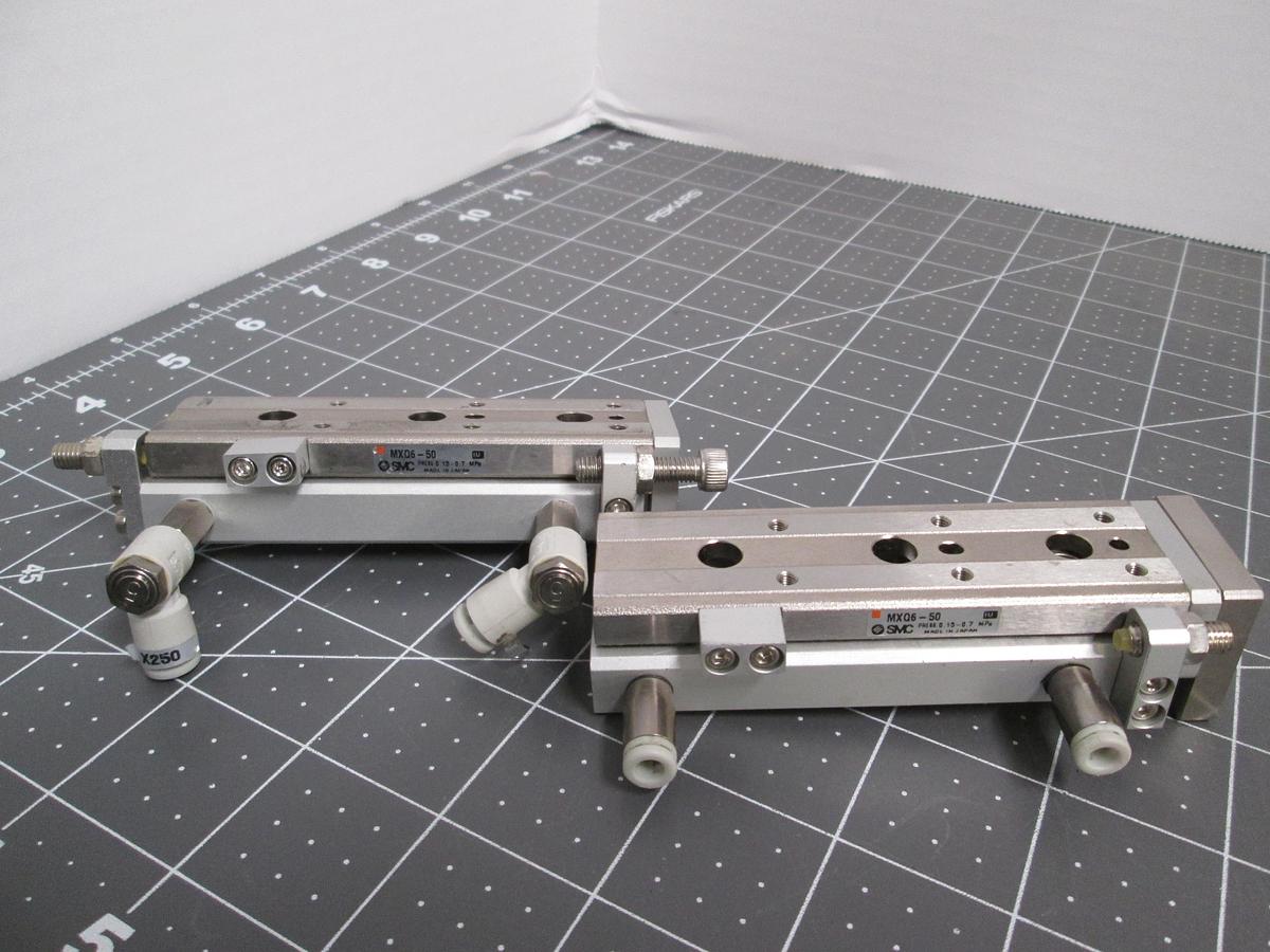 Used SMC MXQ6-50 Precision Air Slide Table Lot of 2