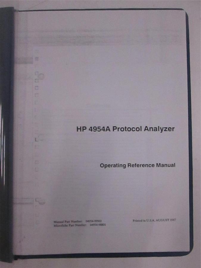 Used HP 4954A Protocol Analyzer Operating Reference Manual, Used