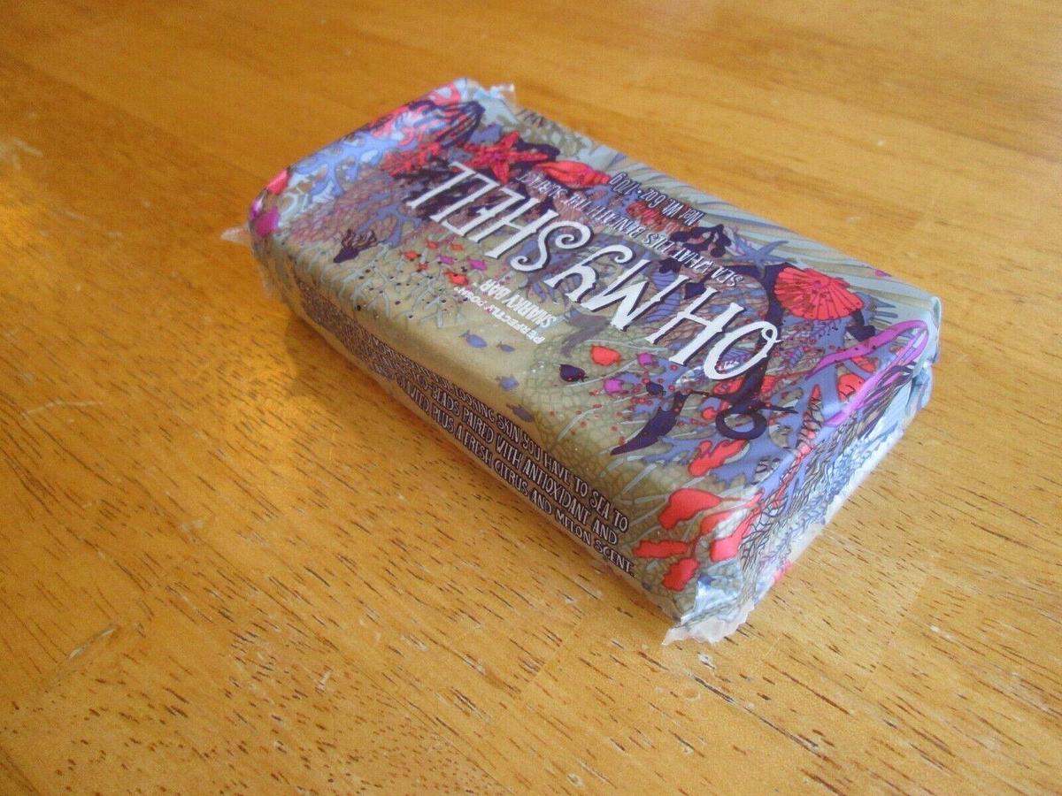 Used Perfectly Posh Oh My Shell Snarky Bar, Citrus Melon scent, exfoliating soap