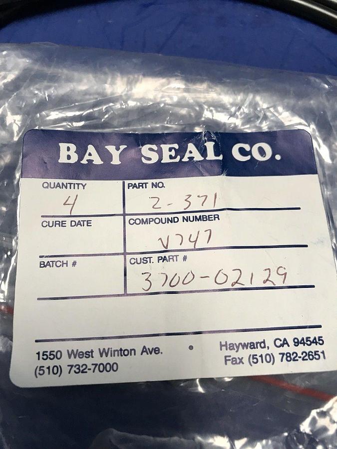 Bay Seal Co. O-Ring, 2-371, V747, 8-7/8" OD, Lot of 3 New