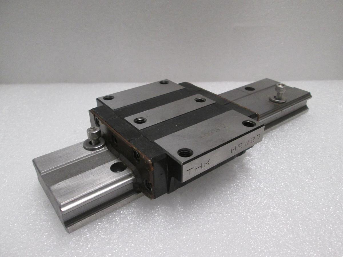 Used THK, HRW27, Linear Bearing Guide Block w/ Guide Rail, Used