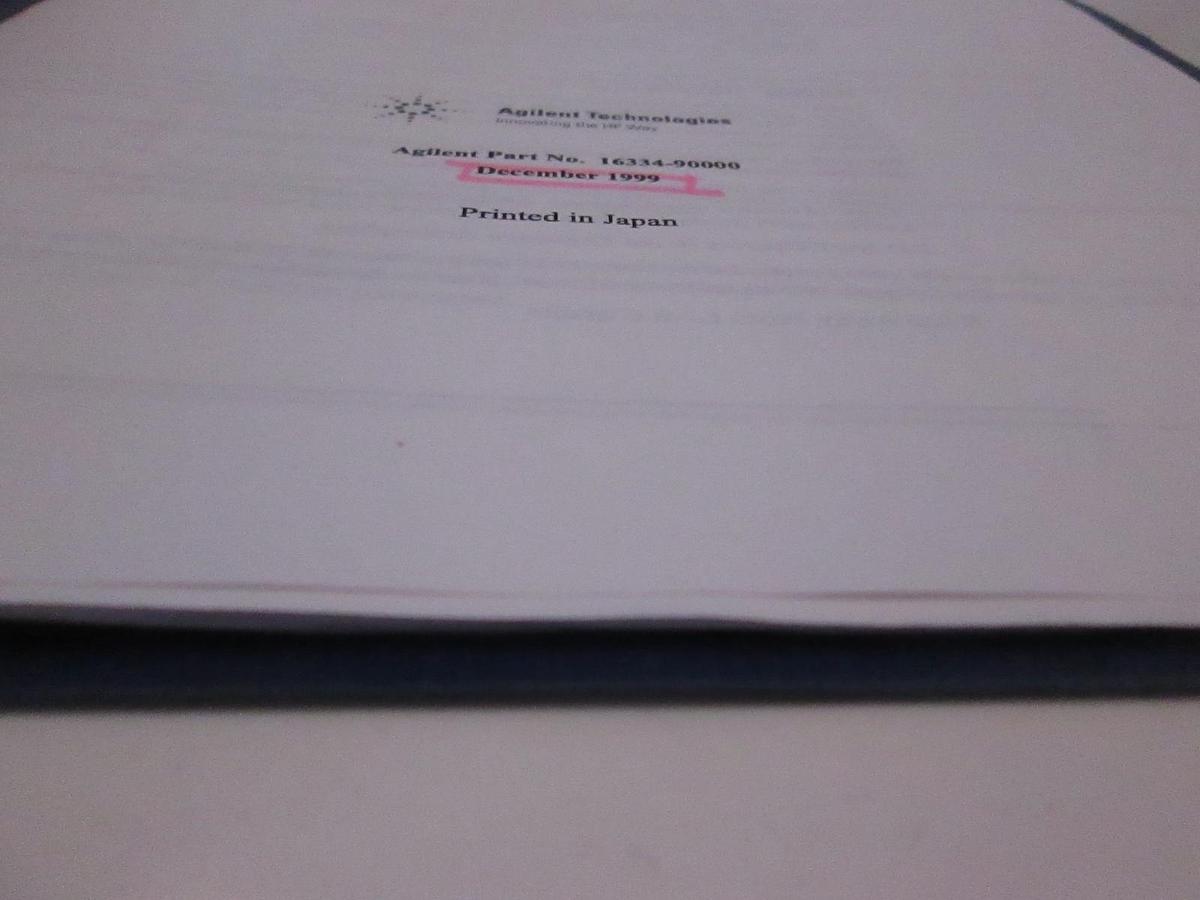 Used Agilent 16334A Test Fixture Operation and Service Manual, Used